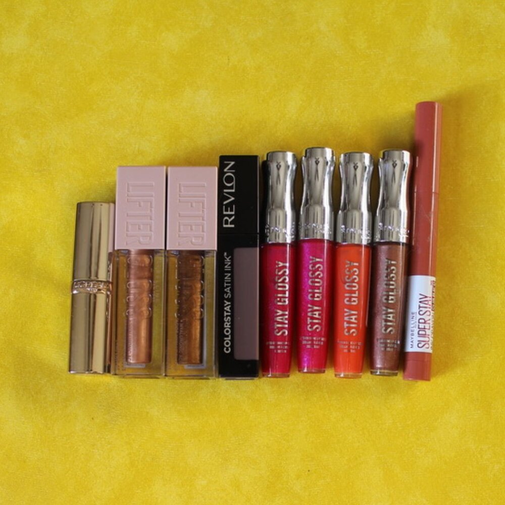 Assorted Cosmetic Bundle: Lip Gloss & Satin Ink Lip Colors